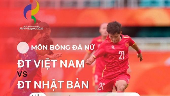 VTV trực tiếp bóng đá nữ ASIAD 2026 hôm nay 17/9 - Link xem trực tiếp Việt Nam vs Nhật Bản trên VTV6