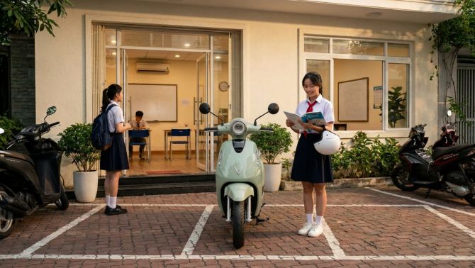 Không cần bằng lái, đổi pin trong vài phút: VinFast Evo Lite giúp học sinh chủ động hơn