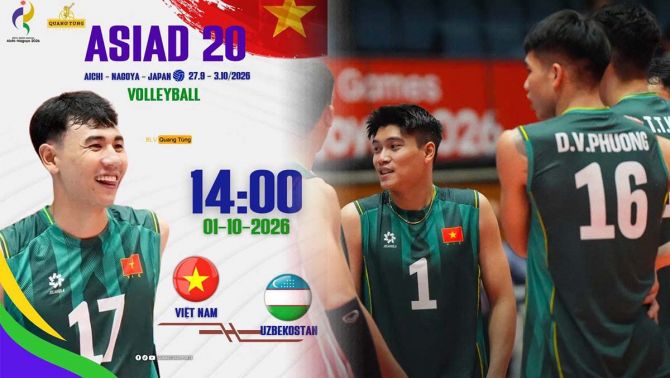 Xem TRỰC TIẾP bóng chuyền Việt Nam vs Uzbekistan ở đâu? VTV6, VTVgo trực tiếp bóng chuyền ASIAD 2026