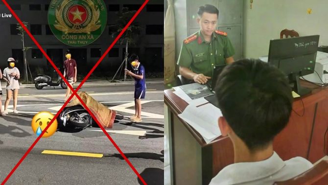 Nam sinh SN 2010 ở Hưng Yên bị công an mời làm việc vì đăng video dàn dựng tai nạn giao thông