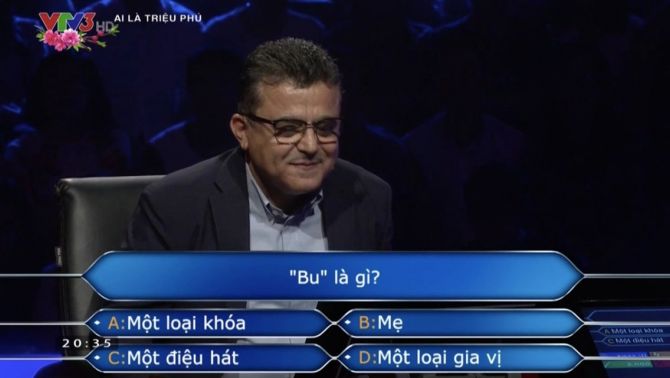 ‘Bu’ có nghĩa là gì? Câu hỏi đơn giản lại chỉ có 24% khán giả trường quay Ai Là Triệu Phú trả lời đúng