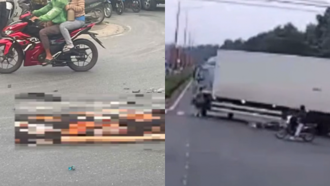 Clip toàn cảnh vụ tài xế xe tải đâm người tử vong, lôi nạn nhân khỏi gầm xe rồi bỏ chạy ở TP.HCM