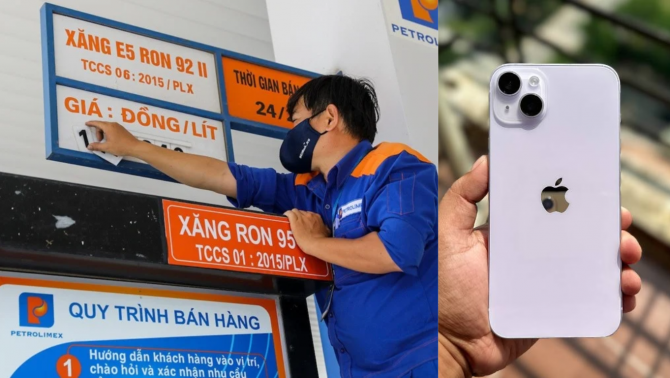 Giá xăng dầu hôm nay chiều 15/10 đồng loạt giảm, E10 giảm hơn 1.200 đồng, iPhone 14 Plus có giảm?