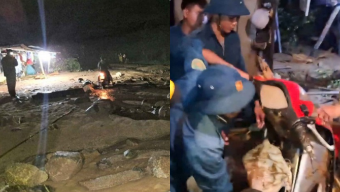 Mưa lớn gây lũ dữ ở Lâm Đồng: Đất đá tràn xuống Quốc lộ 55, nhiều phương tiện phải quay đầu