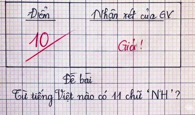 Từ nào trong tiếng việt có tới 11 chữ “NH”, đáp án khiến nhiều người bất ngờ