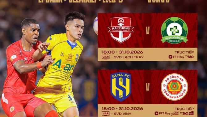 Lịch thi đấu bóng đá Việt Nam hôm nay 31/10: SLNA đối đầu CAHN, Nam Định đại chiến Thể Công Viettel