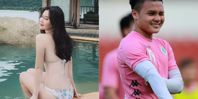 Body bốc lửa của nàng hot girl từng bị phát hiện 'nhún nhảy' Hồ Tây với Quang Hải: 3 vòng 'căng đét'