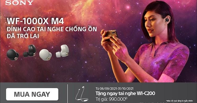 Sony tung chương trình khuyến mại 'cực khủng' cho mẫu tai nghe chống ồn Sony WF-1000XM4