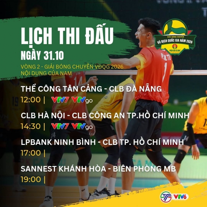 lich thi dau bong chuyen nam vdqg 2026 moi nhat 31-10