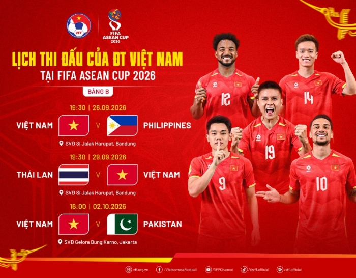 lich thi dau của đt viet nam tai fifa asean cup 2026 10-9