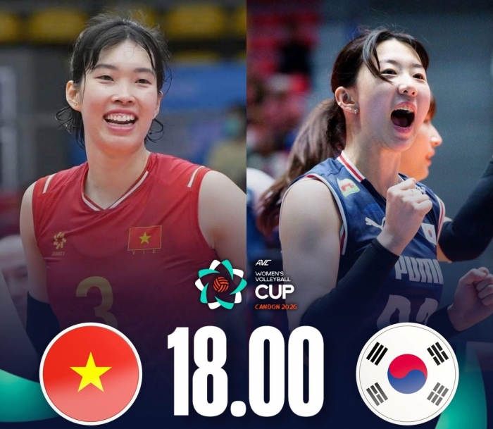 truc tiep bong chuyen nu viet nam vs han quoc avc cup 2026