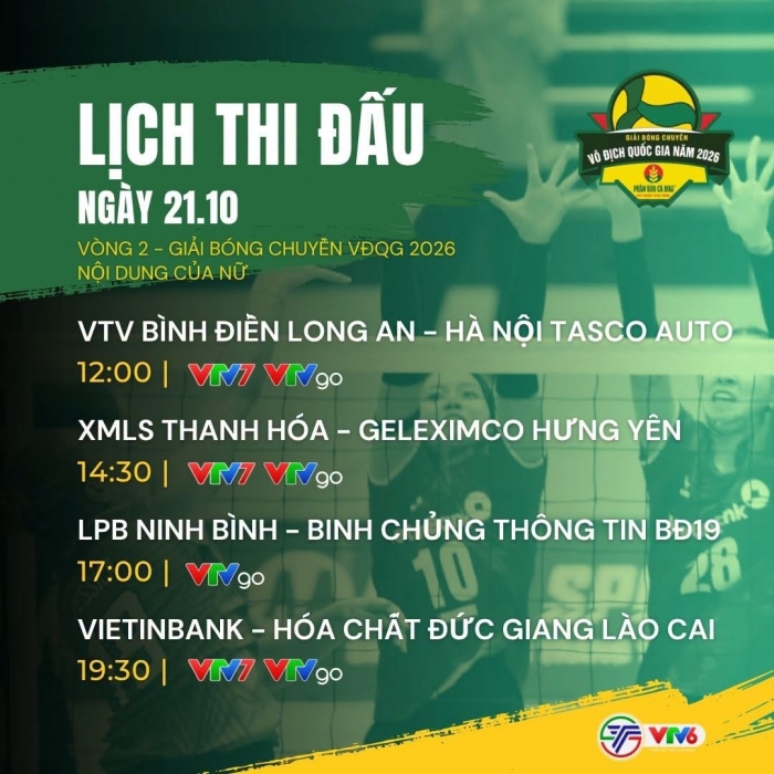vtv phat song truc tiep bong chuyen nu viet nam 2026 moi nhat 21-10