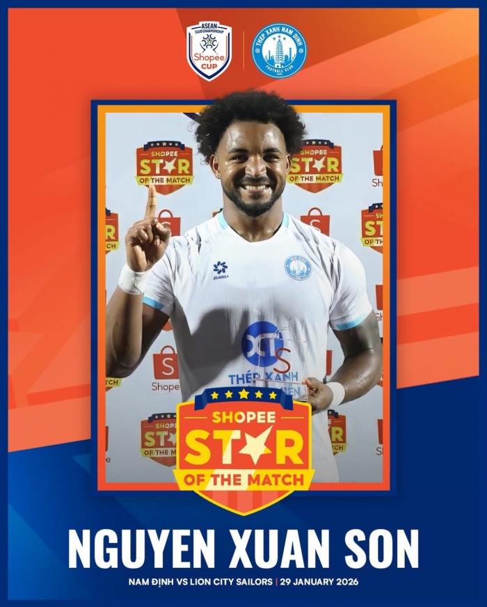 Xuan Son cau thu xuat sac nhat tran dau