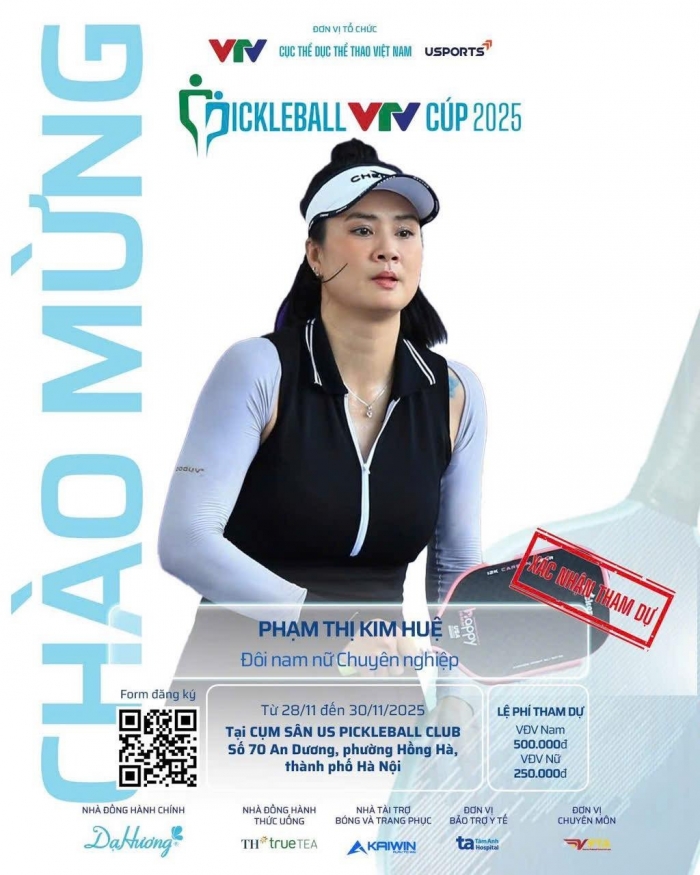 kim hue tham du pickleball vtv cup 2025