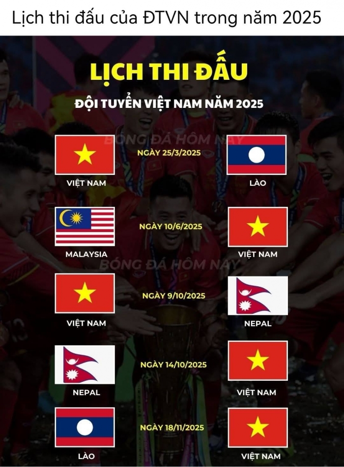 lich thi dau đt viet nam 2025