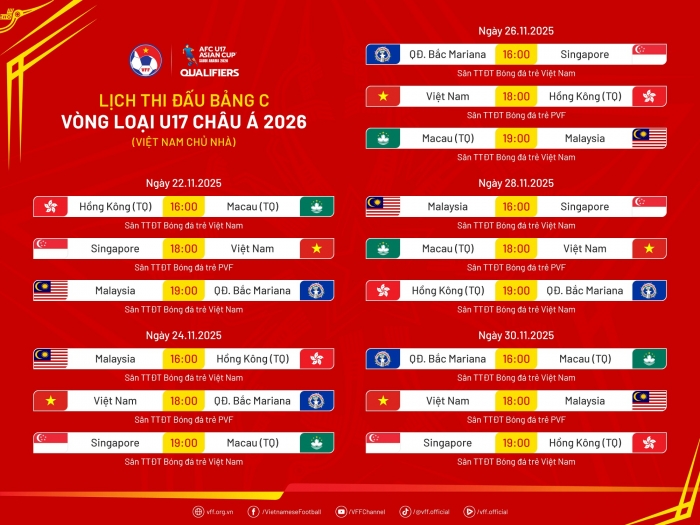 lich thi dau vong loai u17 chau a 2026