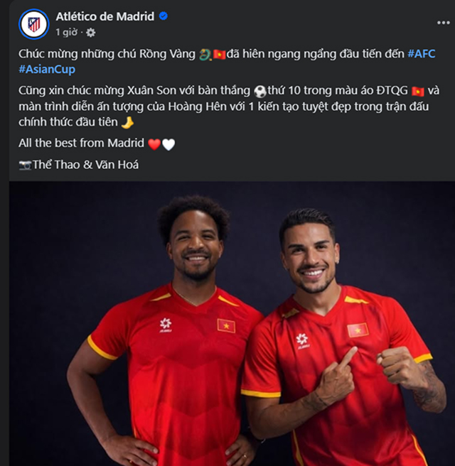 Son - H&ecirc;n bất ngờ 'lọt v&agrave;o mắt xanh' Atletico Madrid, HLV Kim Sang-sik khen sao ĐT Việt Nam hết lời