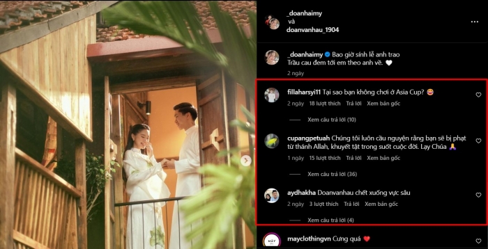 CĐV Indonesia 'tấn công' Đoàn Văn Hậu trong ngày tổ chức lễ cưới cùng Doãn Hải My
