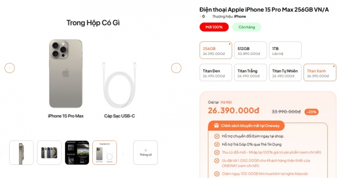 iPhone 15 Pro Max rẻ cháy sàn, trang bị không chênh iPhone 16 Pro Max nhiều tiết kiệm 3 triệu đồng iphone 15 pro max t7 1