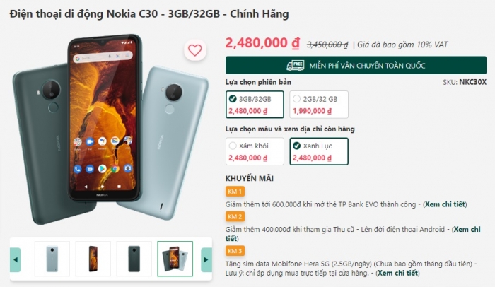 Giá Nokia C30 tháng 8/2022: Rẻ đến khó tin, đi kèm tính năng ăn đứt cả iPhone 13 Pro 