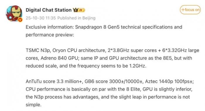 Qualcomm-Snapdragon-8-Gen-5-Spec