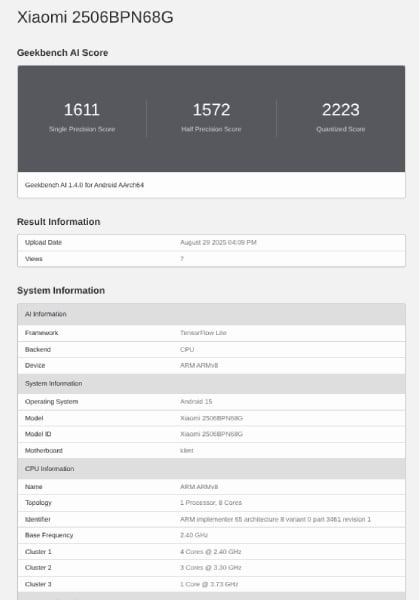 Xiaomi-15T-Pro-Geekbench