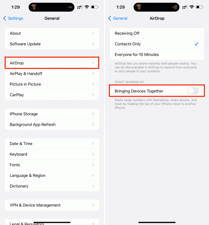 Turn-off-Bringing-Devices-Together-from-AirDrop-settings-on-iPhone