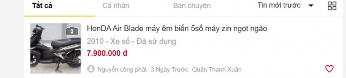Honda Air Blade b&aacute;n với gi&aacute; sốc chỉ chưa tới 8 triệu đồng, khiến kh&aacute;ch Việt 'sốt s&igrave;nh sịch' ảnh 2