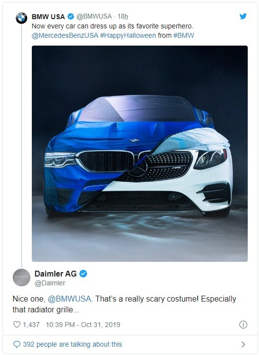 Mercedes bị BMW ‘đá đểu’ dịp Halloween