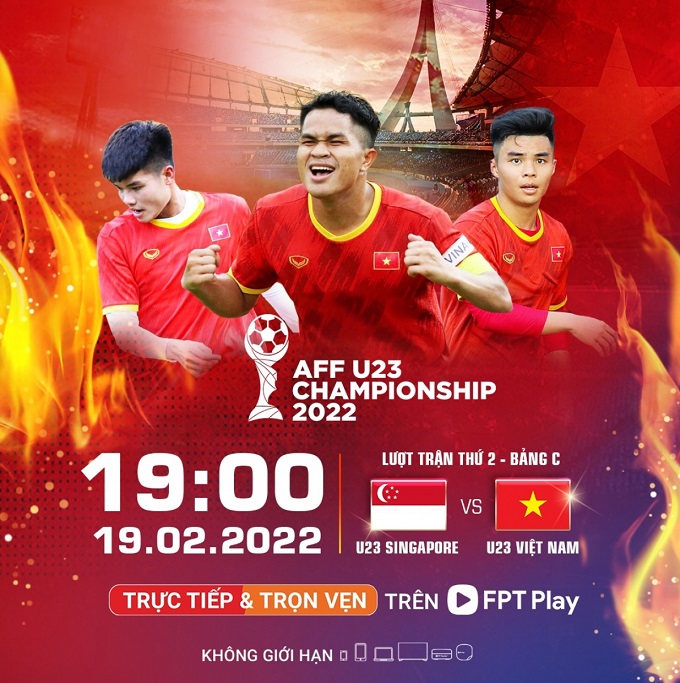 Trực tiếp bóng đá U23 Việt Nam vs U23 Singapore - U23 Đông Nam Á - Link xem trực tiếp VTV6 FULL HD