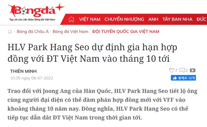 Tin bóng đá tối 8/7: HLV Park chốt tương lai tại ĐT Việt Nam; Quang Hải giữ 'kỷ lục khủng' ở Pau FC