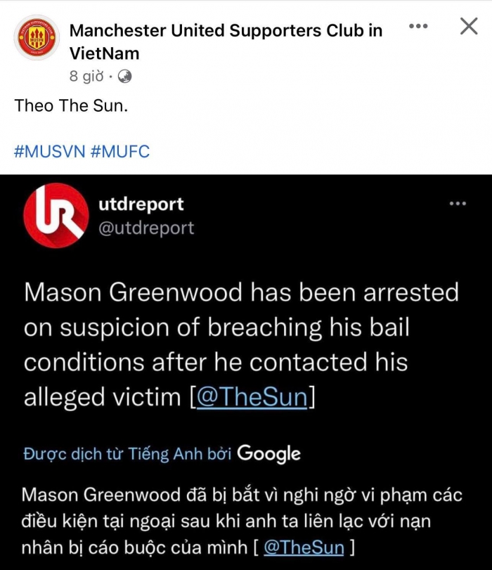 Greenwood bị bắt và khởi tố hình sự, hết đường trở lại thi đấu cho Man Utd?