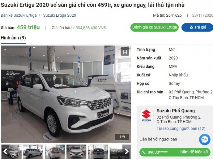Suzuki Ertiga 2020 giảm giá