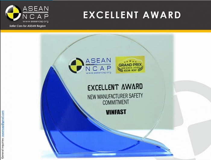 VinFast nhận giải thưởng ASEAN NCAP