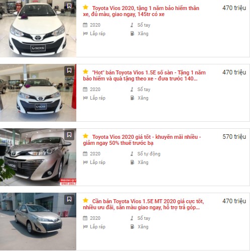 Toyota Vios cũ giá rẻ