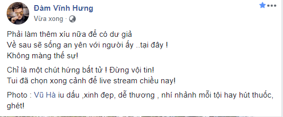 Đàm Vĩnh Hưng chia sẻ dự định sắp tới cùng với người yêu 