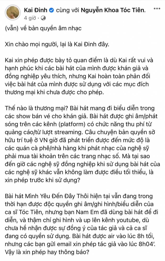 Bi-to-hat-nhac-toc-tien-khong-xin-phep-nam-em-dang-dan-nhan-loi-truc-tiep-giai-thich-ro-ly-do