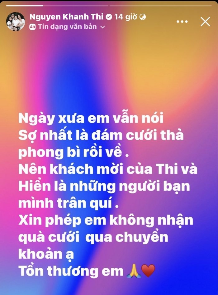 Khanh-thi-thong-bao-khong-nhan-qua-cuoi-bang-tien-chuyen-khoan-ly-do-khien-netizen-gat-gu-dong-tinh