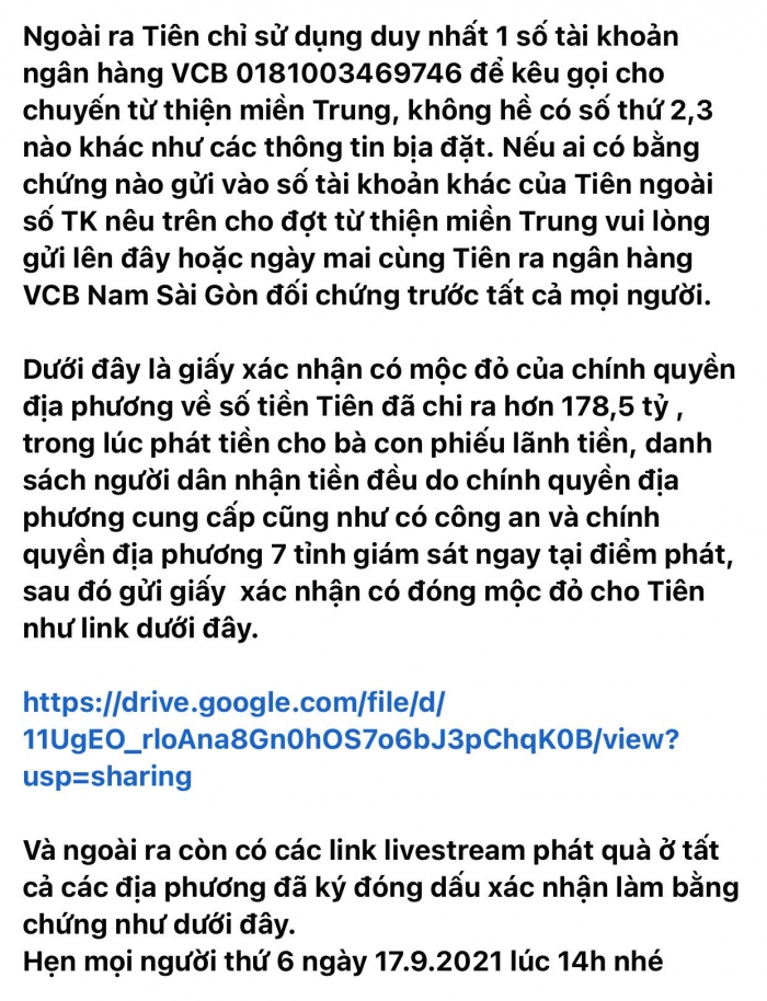 Thuy-tien-chinh-thuc-tung-sao-ke-178-ty-da-keu-goi-thong-bao-ngay-livestream-sao-ke-tai-ngan-hang