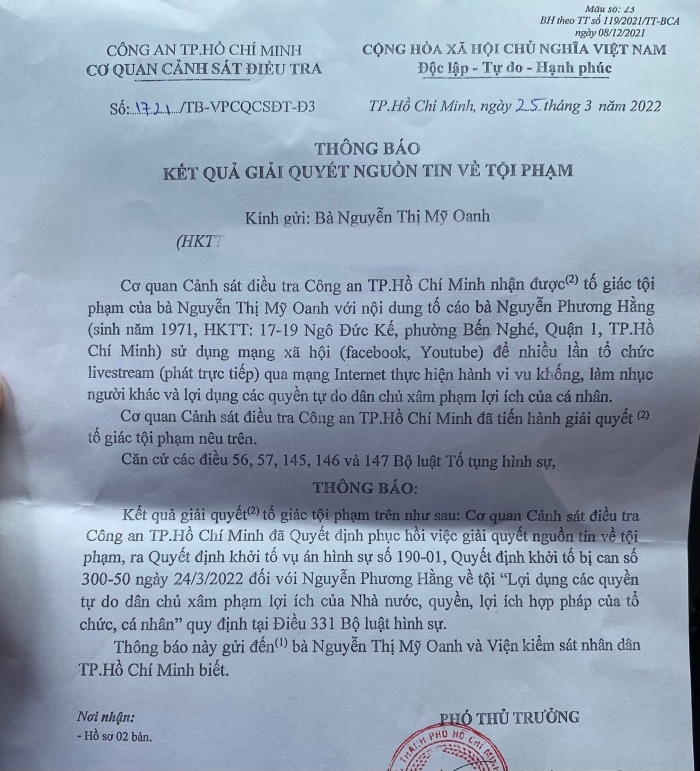 Lanh-dao-cong-an-tphcm-viec-khoi-to-bat-giam-ba-phuong-hang-la-do-don-to-giac-cua-ca-si-vy-oanh