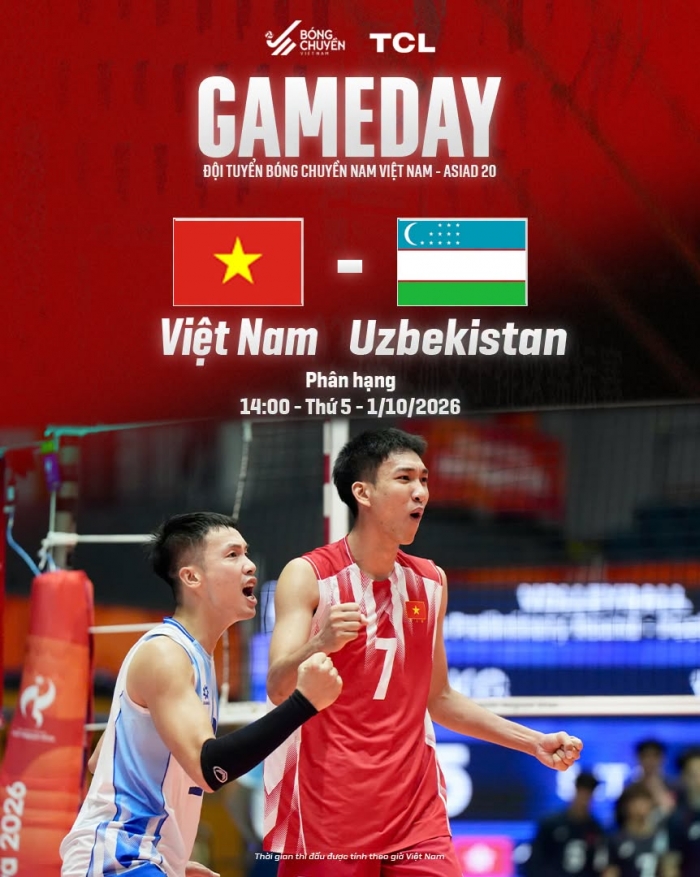 Xem TRỰC TIẾP b&oacute;ng chuyền Việt Nam vs Uzbekistan ở đ&acirc;u, k&ecirc;nh n&agrave;o? Link trực tiếp ASIAD 2026 h&ocirc;m nay