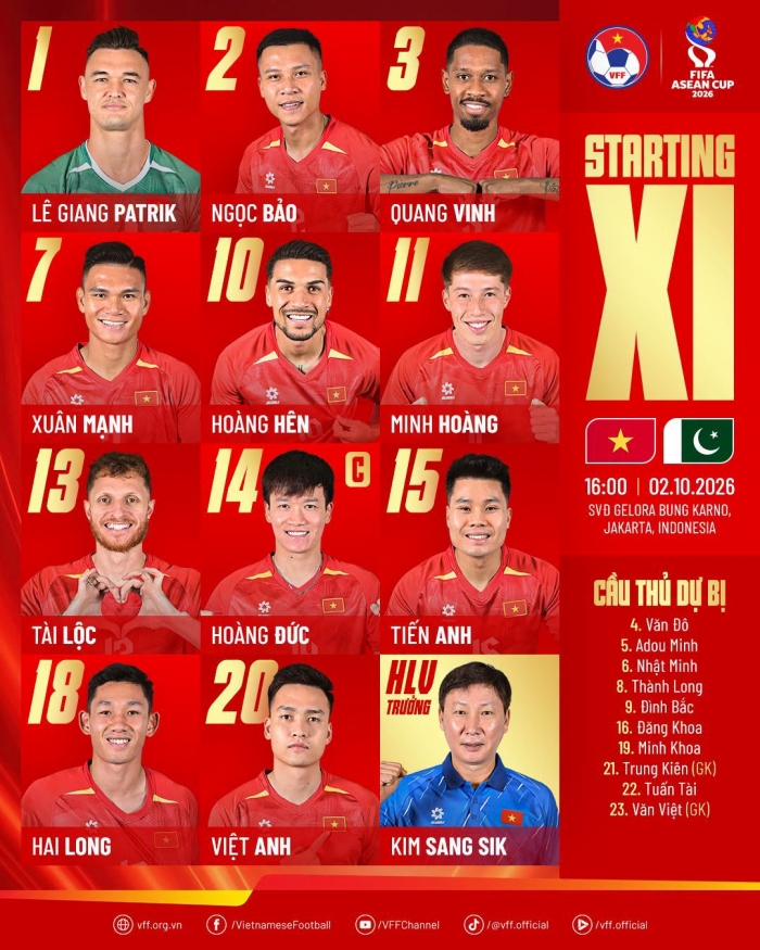 FPTPlay TRỰC TIẾP b&oacute;ng đ&aacute; Việt Nam vs Pakistan 16h ng&agrave;y 2/10; Link xem trực tiếp FIFA ASEAN Cup 202
