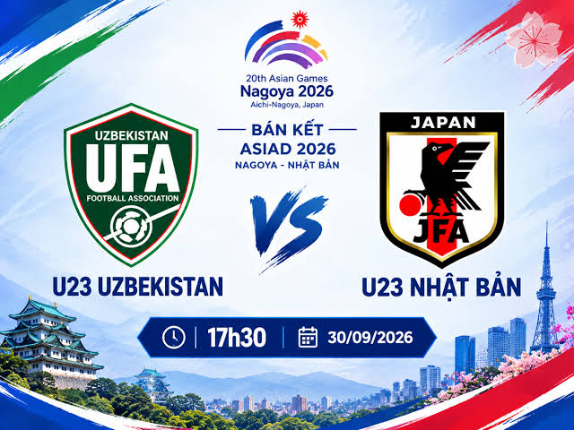 VTV6 VTVGo TRỰC TIẾP U23 Uzbekistan vs U23 Nhật Bản - Link trực tiếp b&oacute;ng đ&aacute; nam ASIAD 2026 h&ocirc;m nay