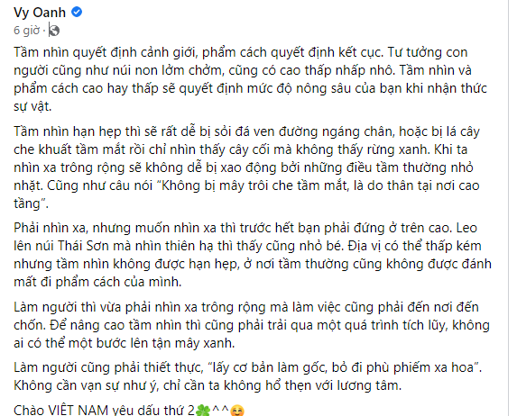 Vy Oanh có bài đăng ẩn ý gây xôn xao CĐM giữa ồn ào kiện cáo với bà Phương Hằng