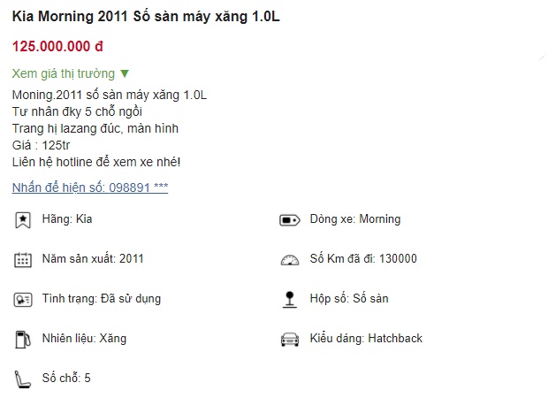 ‘Phát sốt’ vì chiếc Kia Morning giá chỉ còn 125 triệu, rẻ ngang Honda SH 150i mới 2021 ảnh 1