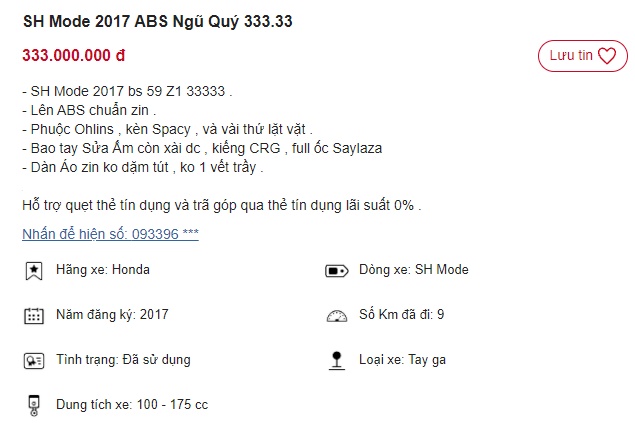 Chiếc Honda SH Mode 'gây bão' vì giá bán không tưởng, dân tình giật mình vì chi tiết này! ảnh 1