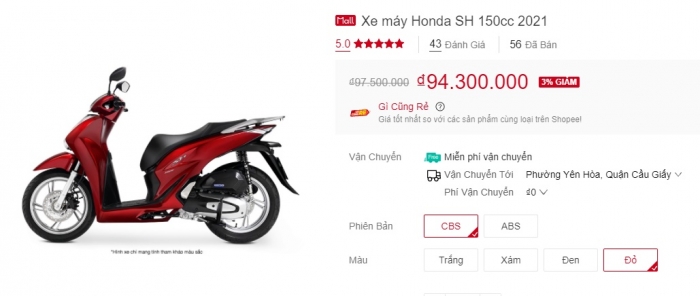 Nối gót Honda SH Mode, giá xe Honda SH 150i 2021 hạ giá sập sàn: Cơ hội tậu xe hời cho khách Việt ảnh 2