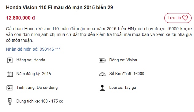 'Ngớ người' trước chiếc Honda Vision chỉ còn 12 triệu, rẻ hơn Honda Wave RSX mới 2021 tận 10 triệu ảnh 1