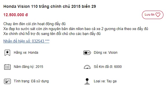 Chiếc Honda Vision rao bán chỉ 12 triệu, rẻ hơn Honda Air Blade cả chục triệu, cơ hội mua xe hời! ảnh 1