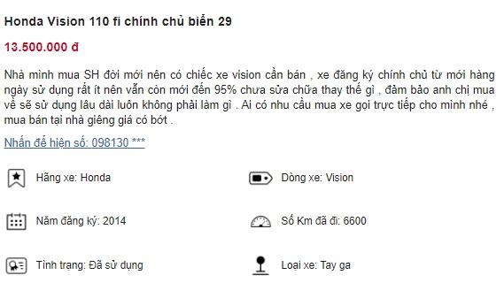 Chiếc Honda Vision rao bán chỉ 13 triệu, rẻ hơn Honda Air Blade tận 30 triệu khiến dân tình sửng sốt ảnh 1